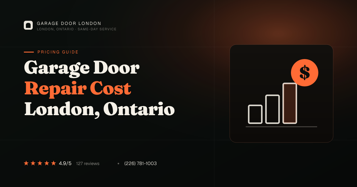 Garage door repair cost guide for London, Ontario — 2026 pricing