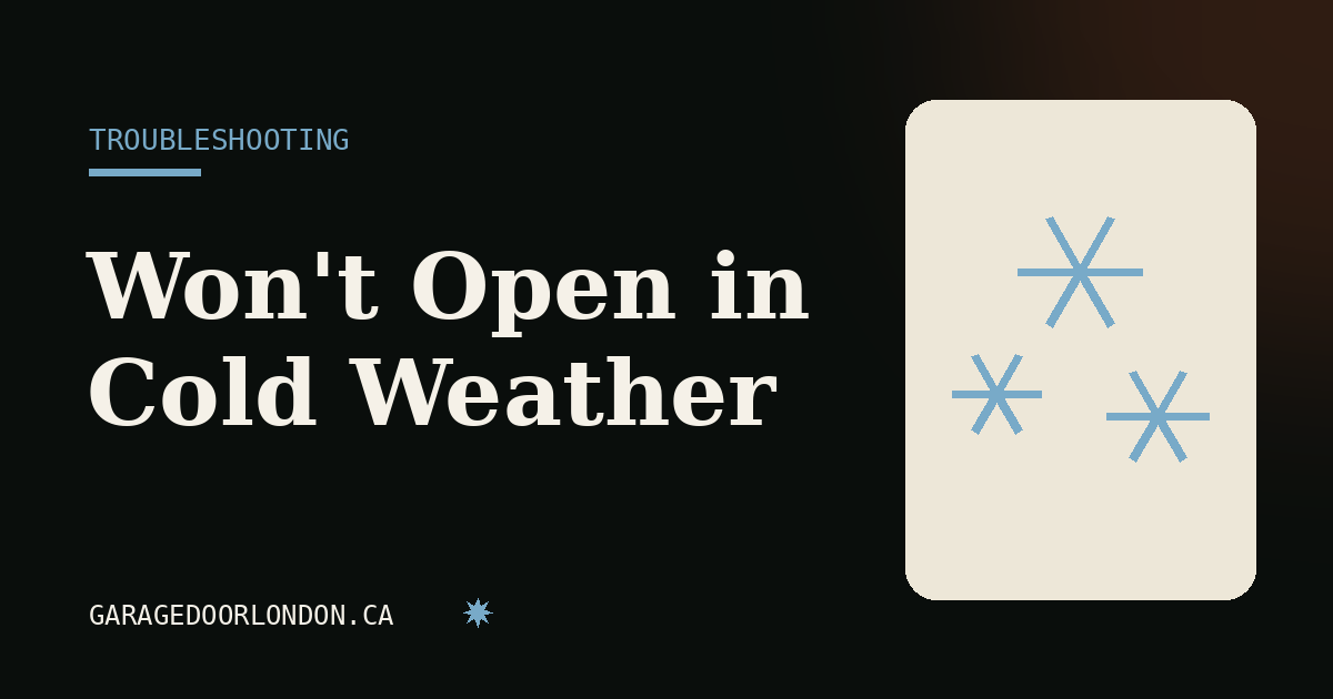 Garage door won't open in cold weather — London, Ontario troubleshooting